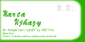 marta ujhazy business card